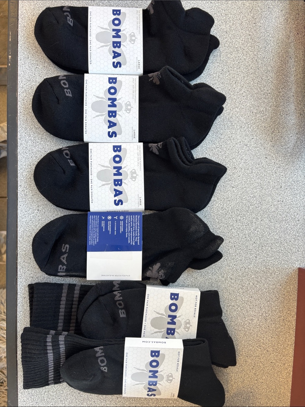 Bombas Black Unisex Ankle & Crew Socks Variety Pack